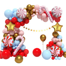 Load image into Gallery viewer, GDGDTOO Pastel Christmas Candy Cane Balloon Arch Kit, Multicolor Balloon Garland Set for Winter Holiday Celebration Party Supplies
