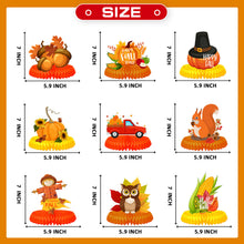Load image into Gallery viewer, GDGDTOO Thanksgiving Day Party Centerpieces, Fall Harvest Honeycomb Table Decorations, Pumpkin Maple Leaf Themed Honeycomb Centerpieces for Indoor Outdoor Holiday Gathering Party Supplies
