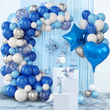 Load image into Gallery viewer, 84PCS Blue Star &amp; Heart Balloon Garland Arch Kit, Blue Theme Balloon Decorations for 1st Birthday Party, Anniversary, Celebration, Dessert Table &amp; Photo Backdrop
