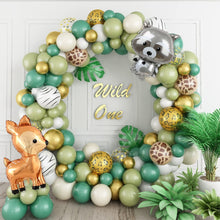 Load image into Gallery viewer, 105PCS Woodland Animal Balloon Garland Arch Kit, Raccoon Deer Themed Balloon Set for 1st Birthday Party Backdrop Decor Supplies
