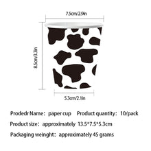 Load image into Gallery viewer, 92PCS Cow Party Supplies Set, Farm Animal Birthday Party Decorations with Disposable Paper Plates, Cups, Napkins, Tablecloth, Banner, Forks, Knives &amp; Spoons, Barnyard Theme Party Tableware
