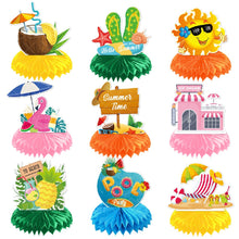 Load image into Gallery viewer, GDGDTOO Beach Summer Party Table Decor Kit - Tropical Honeycomb Table Centerpieces for Pool Gathering Birthday Holiday Indoor Banquet Desktop Scene Decorations
