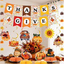 Load image into Gallery viewer, Party decoration in Colombia Party decoration in Colombia Thanksgiving Party Decorations Set Turkey Banner Spiral Honeycomb Centerpiece Fall Harvest Table Decor for Holiday Party Supplies
