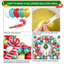 Load image into Gallery viewer, GDGDTOO Christmas Balloon Arch Garland Kit, Red Teal White Gold Balloons for Xmas Winter Holiday Party Decorations
