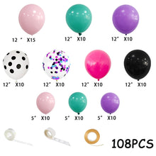 Load image into Gallery viewer, 108PCS Magenta Polka Dot Balloon Garland Kit, Pink &amp; White Balloon Arch Set for Dreamy Birthday Party, Wedding, Anniversary &amp; Celebration Backdrop Decorations
