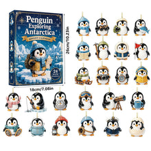 Load image into Gallery viewer, Christmas Party Supplies Penguin Themed Advent Calendar Blind Box with Hanging Antarctic Penguin Ornaments Festive Blind Bag Holiday Gift Box for Xmas Decor
