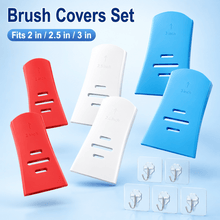 Load image into Gallery viewer, 6 Pack Silicone Paint Brush Protector Covers, Stretchy Paint Brush Sleeves in 3 Sizes, Flexible Brush Storage Keep Shape Tool Organizer with Hooks for Artists, DIY Painting Supplies (Red Blue White)
