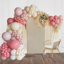Load image into Gallery viewer, 122PCS Retro Pink Balloon Garland Kit, Pink Balloon Arch Decoration Set for Grand Opening, Birthday Party, Wedding Celebration &amp; Event Backdrop Decor
