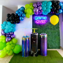 Load image into Gallery viewer, GDGDTOO Black Purple Green Blue Burst Star Balloon Garland Arch Kit, Party Balloon Set for Game Themed Birthday Graduation Bachelorette Engagement Party Decorations Supplies
