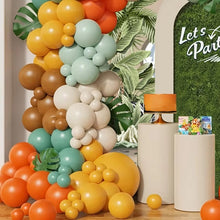 Load image into Gallery viewer, 128PCS Sage Green Balloon Garland Arch Kit, Olive Green, Brown, Burnt Orange, Beige &amp; Mustard Yellow Balloons for Jungle Safari Birthday, Baby Shower, Wedding &amp; Boho Party Decorations
