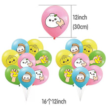 Load image into Gallery viewer, Party decoration in Colombia Party decoration in Colombia Cute Baozi Steamed Bun Theme Kids Birthday Party Decoration Kit, Happy Birthday Pull Flag Banner, Paper Garland, Latex Balloons &amp; Cake Topper, Full Backdrop Scene Decor for Children Birthday
