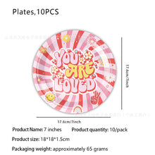 Load image into Gallery viewer, Party decoration in Colombia Party decoration in Colombia Hippie Boho Theme Birthday Party Decorations Set Disposable Paper Plates Cups Napkins Tableware Kit for Retro Party Supplies
