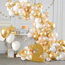 Load image into Gallery viewer, 111PCS Pearlescent Gold Balloon Garland Kit, Butterfly Themed Balloon Set for Wedding, Bridal Room, Birthday 1st Birthday Party Decorations
