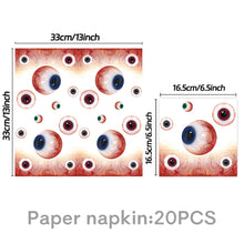 Load image into Gallery viewer, 52PCS Halloween Eyeball Party Supplies Set, Spooky Horror Theme Decorations with Disposable Paper Plates, Eyeball Banner Bunting &amp; Cake Toppers for Haunted House, Costume Party &amp; Halloween Celebration
