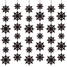 Load image into Gallery viewer, Horror Halloween Spider Web Hanging Pull Flag Garland, Simulation Spider Pendant Decor, Creepy Atmosphere Layout Supplies for Haunted House, Bar Window, Halloween Costume Party Indoor Wall Ceiling Decoration
