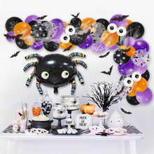 Load image into Gallery viewer, 79PCS Halloween Spider &amp; Spider Web Balloon Set, Purple Black Orange Themed Decor Supplies for Shop Window Display &amp; Party Scene Arrangement
