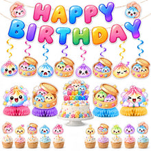Load image into Gallery viewer, Dumpling Birthday Decorations, Rainbow Bun Paper Party Set
