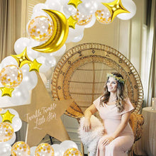 Load image into Gallery viewer, 79PCS White Gold Sta Moon Balloon Garland Kit, Celestial Balloon Arch Decorations for Birthday Party, Baby Shower, Wedding Backdrop
