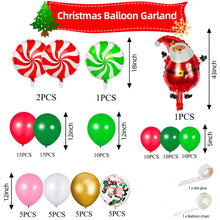 Load image into Gallery viewer, GDGDTOO Christmas Balloon Arch Garland Kit, Red Green Gold Pink White Balloons for Xmas Winter Holiday Party Decorations
