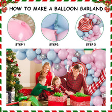 Load image into Gallery viewer, GDGDTOO Pastel Christmas Candy Themed Balloon Arch Kit, Pink Light Blue Balloon Garland Set for Winter Holiday Celebration Party Supplies
