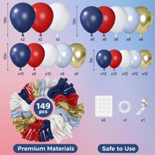 Load image into Gallery viewer, GDGDTOO Red Navy Blue White Gold Balloon Garland Arch Kit, Party Balloon Set for Wedding Graduation Holiday Bachelorette Engagement Birthday Party Decorations Supplies
