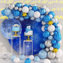 Load image into Gallery viewer, 81PCS Outer Space Themed Balloon Garland Kit, Silver Gray Star Balloon Chain Decor Set, Birthday Party &amp; Gender Reveal Scene Layout Photo Background Decor Supplies
