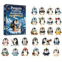 Load image into Gallery viewer, Christmas Party Supplies Penguin Themed Advent Calendar Blind Box with Hanging Antarctic Penguin Ornaments Festive Blind Bag Holiday Gift Box for Xmas Decor
