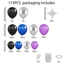 Load image into Gallery viewer, Space Theme Blue Purple Black Silver Balloon Garland Arch Kit, Astronaut Planet &amp; Rocket Balloon Set for Galaxy Birthday Party, Wedding, Graduation, Bachelorette, Engagement &amp; Event Decorations
