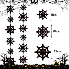 Load image into Gallery viewer, Horror Halloween Spider Web Hanging Pull Flag Garland, Simulation Spider Pendant Decor, Creepy Atmosphere Layout Supplies for Haunted House, Bar Window, Halloween Costume Party Indoor Wall Ceiling Decoration
