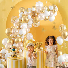Load image into Gallery viewer, 111PCS Pearlescent Gold Balloon Garland Kit, Butterfly Themed Balloon Set for Wedding, Bridal Room, Birthday 1st Birthday Party Decorations
