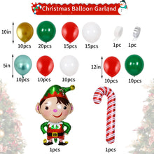 Load image into Gallery viewer, GDGDTOO Christmas Balloon Arch Garland Kit, Red Green Teal Gold White Balloons for Xmas Winter Holiday Party Decorations
