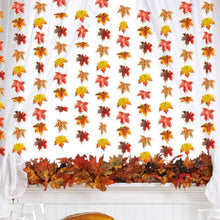 Load image into Gallery viewer, Autumn Thanksgiving Stitched Maple Leaf Hanging Garland, Hand Sewn Fall Leaf Pull Flag Decor, Seasonal Wall Hanging Ornament to Create Warm Vibe for Harvest Festival, Family Dinner &amp; Fall Themed Party Layout Supplies
