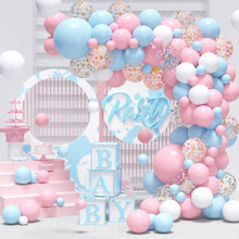 Load image into Gallery viewer, 102Pcs Pink Blue Confetti Balloon Garland Set, Gender Reveal Themed Balloon Chain Kit, Baby Baptism Infant Celebration Party Backdrop Decor Supplies

