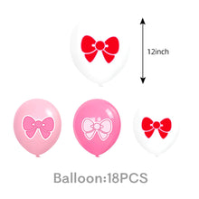 Load image into Gallery viewer, 71pcs Pink Bow Themed Party Decorations Set Serves 24, Bow Birthday Supplies with Plates, Napkins, Cups, Banner, Tablecloth, Cake Toppers, Balloons for Birthday Baby Shower Decorations
