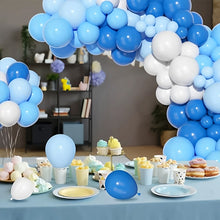 Load image into Gallery viewer, Blue White Balloon Arch Garland Kit, Royal Blue Light Blue Cream Balloon Set for Birthday Party, Wedding, Anniversary, Gender Reveal, Graduation &amp; Elegant Celebration Backdrop Decorations
