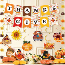 Load image into Gallery viewer, Party decoration in Colombia Party decoration in Colombia Thanksgiving Party Decorations Set Turkey Banner Spiral Honeycomb Centerpiece Fall Harvest Table Decor for Holiday Party Supplies
