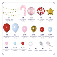 Load image into Gallery viewer, GDGDTOO Pastel Christmas Candy Cane Balloon Arch Kit, Multicolor Balloon Garland Set for Winter Holiday Celebration Party Supplies
