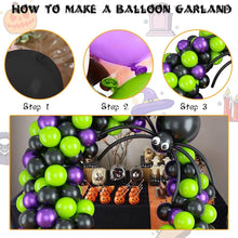 Load image into Gallery viewer, 88PCS Halloween Balloon Garland Arch Kit, Spider Themed Balloon Chain Set, Spooky Decor Supplies for Ghost Festival Halloween Party Scene Arrangement
