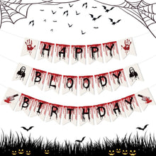 Load image into Gallery viewer, Horror Blood Pattern Halloween Hanging Banner, Bloody Themed Pull Flag Garland, Spooky Atmosphere Layout Supplies for Haunted House, Ghost Festival, Scary Themed Birthday Party Indoor Wall Scene Decoration
