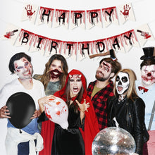 Load image into Gallery viewer, Horror Blood Pattern Halloween Hanging Banner, Bloody Themed Pull Flag Garland, Spooky Atmosphere Layout Supplies for Haunted House, Ghost Festival, Scary Themed Birthday Party Indoor Wall Scene Decoration
