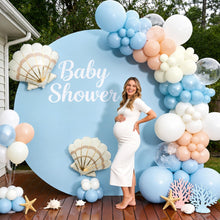 Load image into Gallery viewer, 133PCS Ocean Beach Balloon Garland Arch Kit, Light Blue, Blush &amp; Cream Balloons with Seashell &amp; Starfish Decorations for Birthday, Wedding, Anniversary &amp; Beach Party Backdrop
