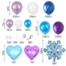 Load image into Gallery viewer, 83PCS Blue Snowflake Heart Balloon Garland Arch Kit, Snow Theme Balloon Chain Set for Birthday Party Decorations, Winter Party Backdrop Decor Supplies

