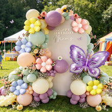 Load image into Gallery viewer, GDGDTOO Pastel Butterfly Balloon Arch Garland Kit, Purple Sage Green Beige Peach Balloons for Birthday Wedding Party Decorations
