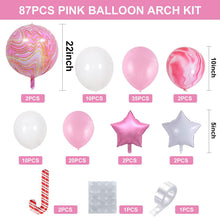 Load image into Gallery viewer, GDGDTOO Pink White Balloon Arch Garland Kit, Pastel Tone Balloons for Birthday Baptism Celebration Party Decorations
