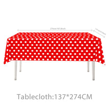Load image into Gallery viewer, 82PCS White Polka Dot Birthday Party Supplies Set, Disposable Paper Plates &amp; Tableware with Decorative Banner and Triangle Pennant Flags for Birthday, Cake Table &amp; Party Decorations
