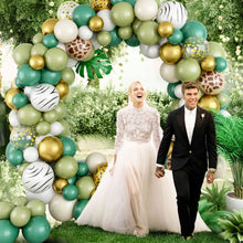 Load image into Gallery viewer, 105PCS Woodland Animal Balloon Garland Arch Kit, Raccoon Deer Themed Balloon Set for 1st Birthday Party Backdrop Decor Supplies
