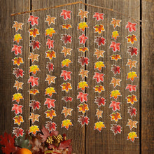 Load image into Gallery viewer, Autumn Thanksgiving Stitched Maple Leaf Hanging Garland, Hand Sewn Fall Leaf Pull Flag Decor, Seasonal Wall Hanging Ornament to Create Warm Vibe for Harvest Festival, Family Dinner &amp; Fall Themed Party Layout Supplies
