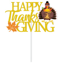 Load image into Gallery viewer, Autumn Thanksgiving Party Decor Set, Cute Turkey Hanging Pull Flag Garland, Harvest Themed Turkey Pumpkin Cake Cupcake Toppers, Complete Atmosphere Layout Supplies for Fall Festival Family Dinner Party
