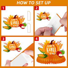 Load image into Gallery viewer, GDGDTOO Thanksgiving Day Party Centerpieces, Fall Harvest Honeycomb Table Decorations, Pumpkin Maple Leaf Themed Honeycomb Centerpieces for Indoor Outdoor Holiday Gathering Party Supplies
