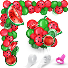 Load image into Gallery viewer, 116PCS Summer Fruit Watermelon Balloon Arch Garland Set, Watermelon Balloons for Summer Gathering Fruit Party Photo Booth Decor Supplies
